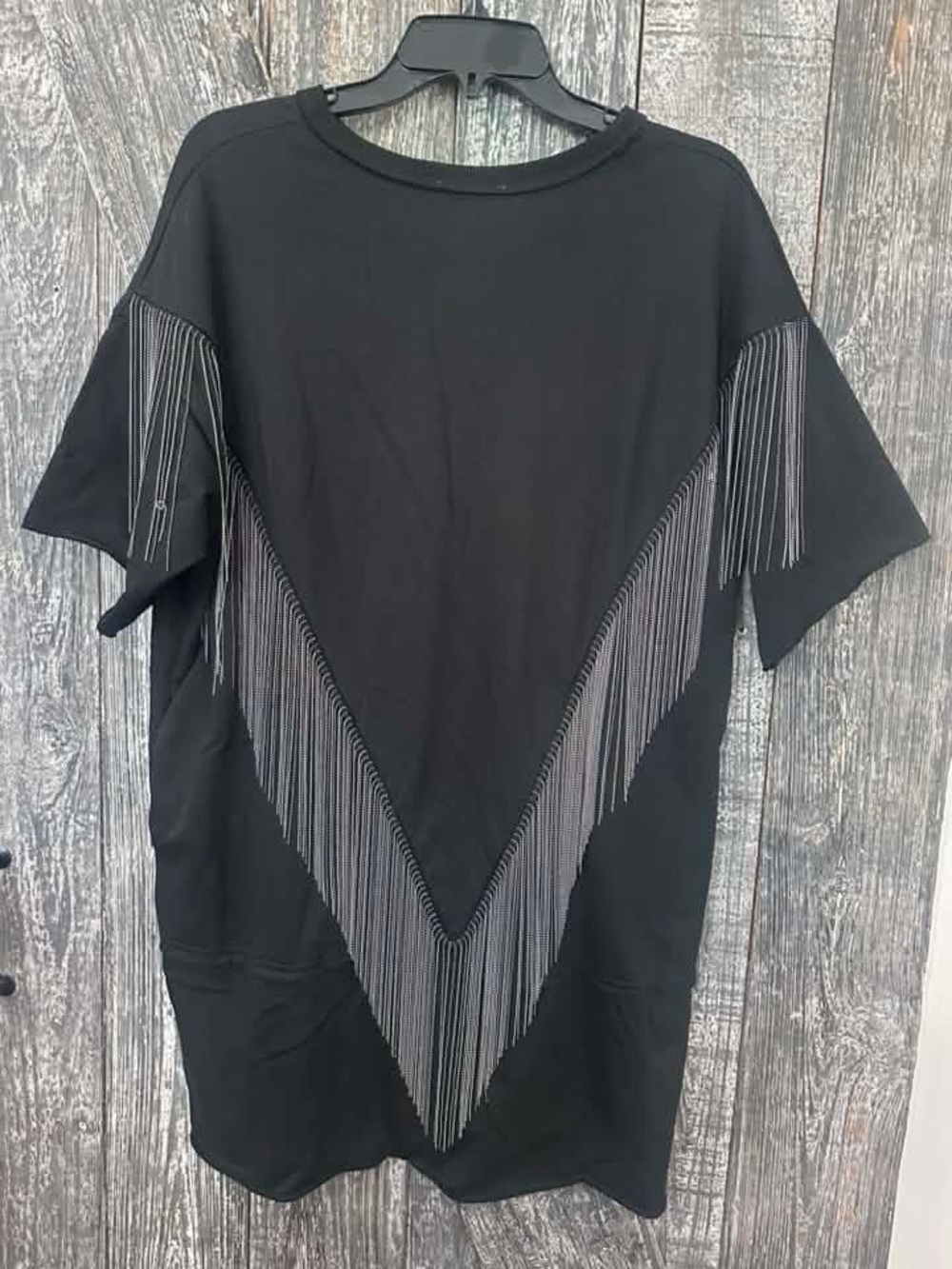 Fantastic Fawn Black Fringe-Trim Mini Dress